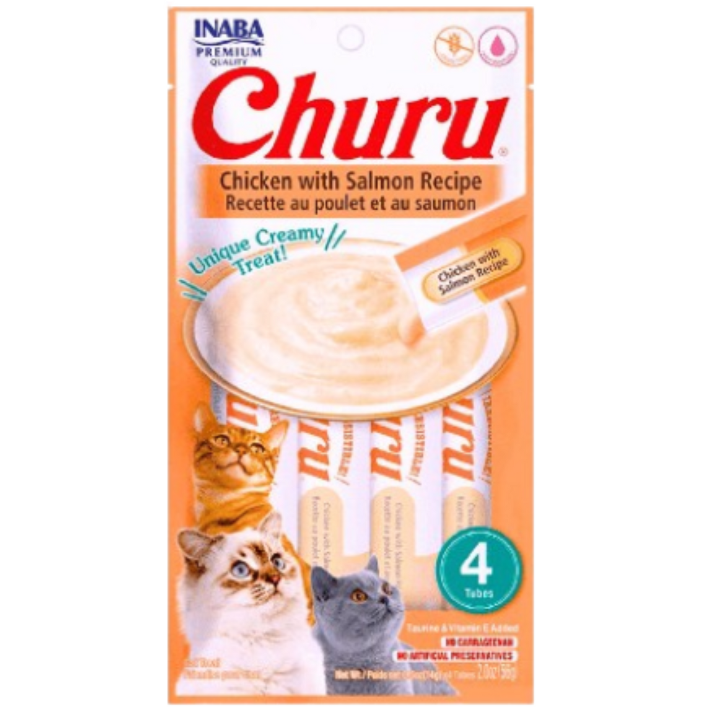 Snack para Gato Churu Sabor Pollo Y Salmón (chicken With Salmon Recipe) X 4 Unidades