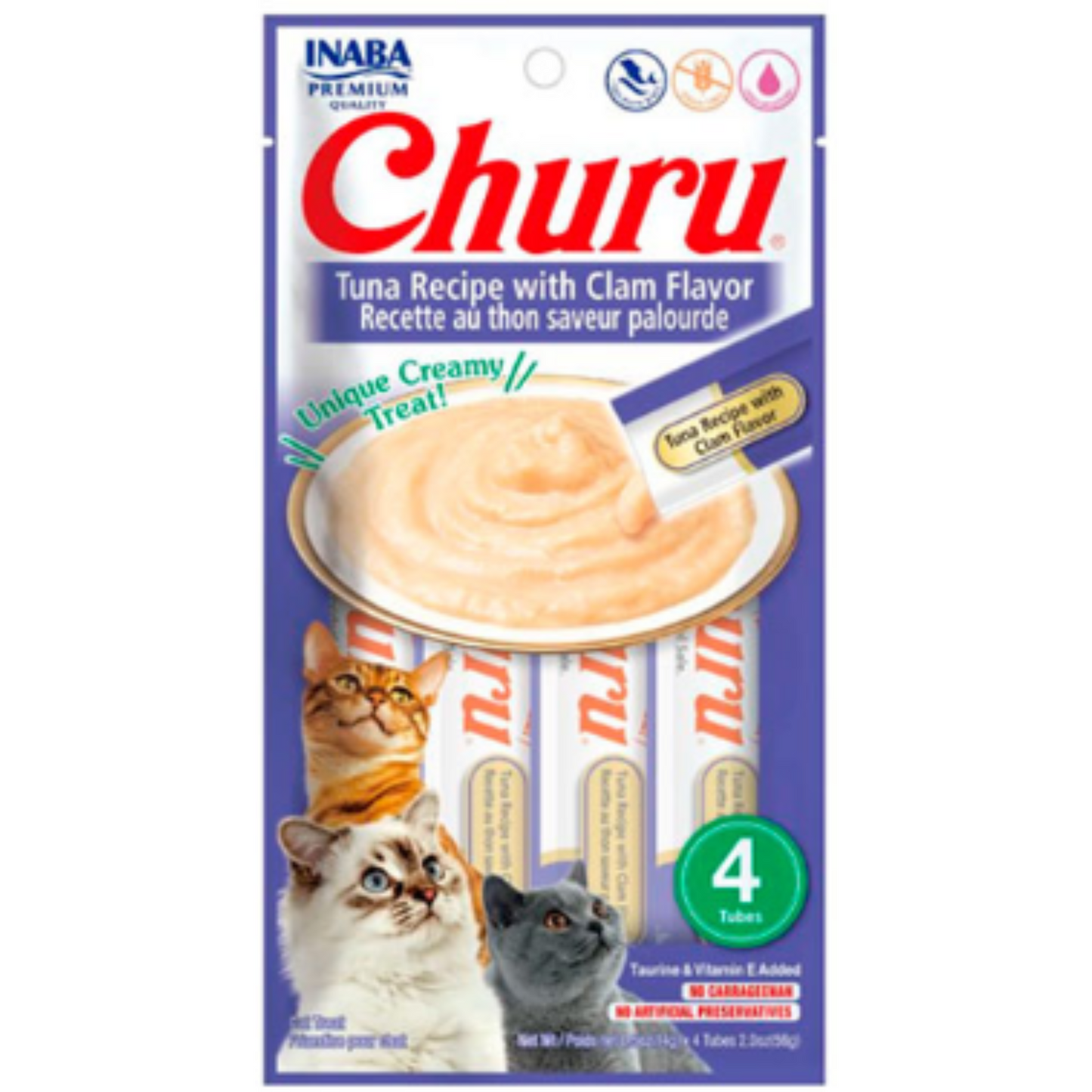 Snack para Gato Churu Sabor Atún Y Almejas (tuna Recipe With Clam Flavor) X 4 Unidades