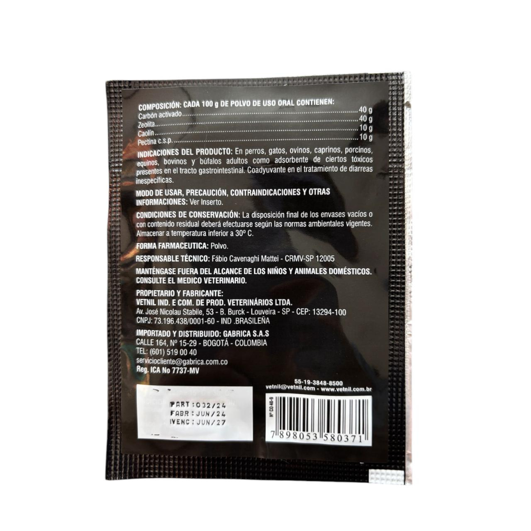 Vetnil Enterex Carbón Activado 8 G Medicamento