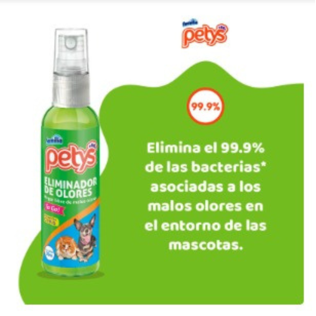 Eliminador De Olores Petys Fragancia Citrus Para Peros Y Gatos 280 Ml Aseo