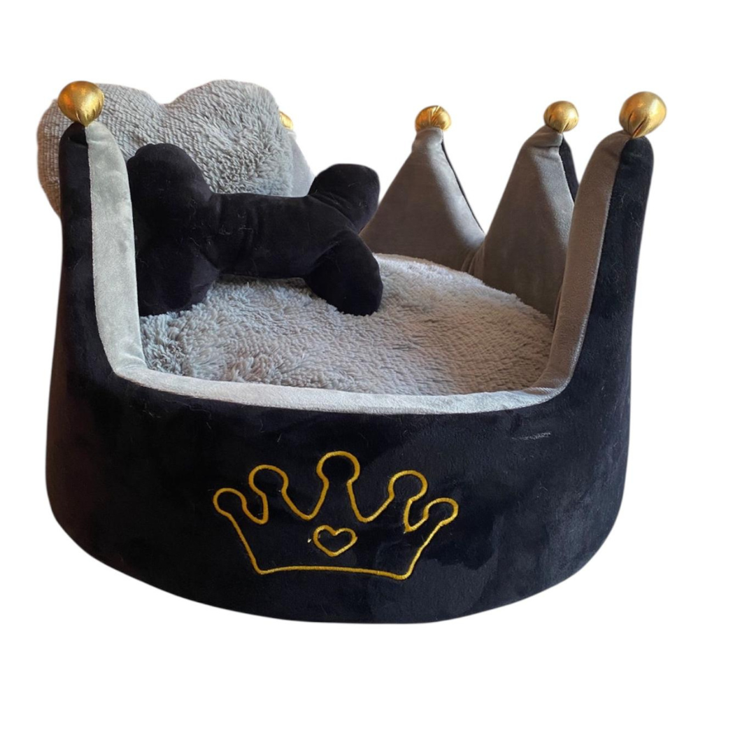 Cama Corona Negro - Gris para Mascotas