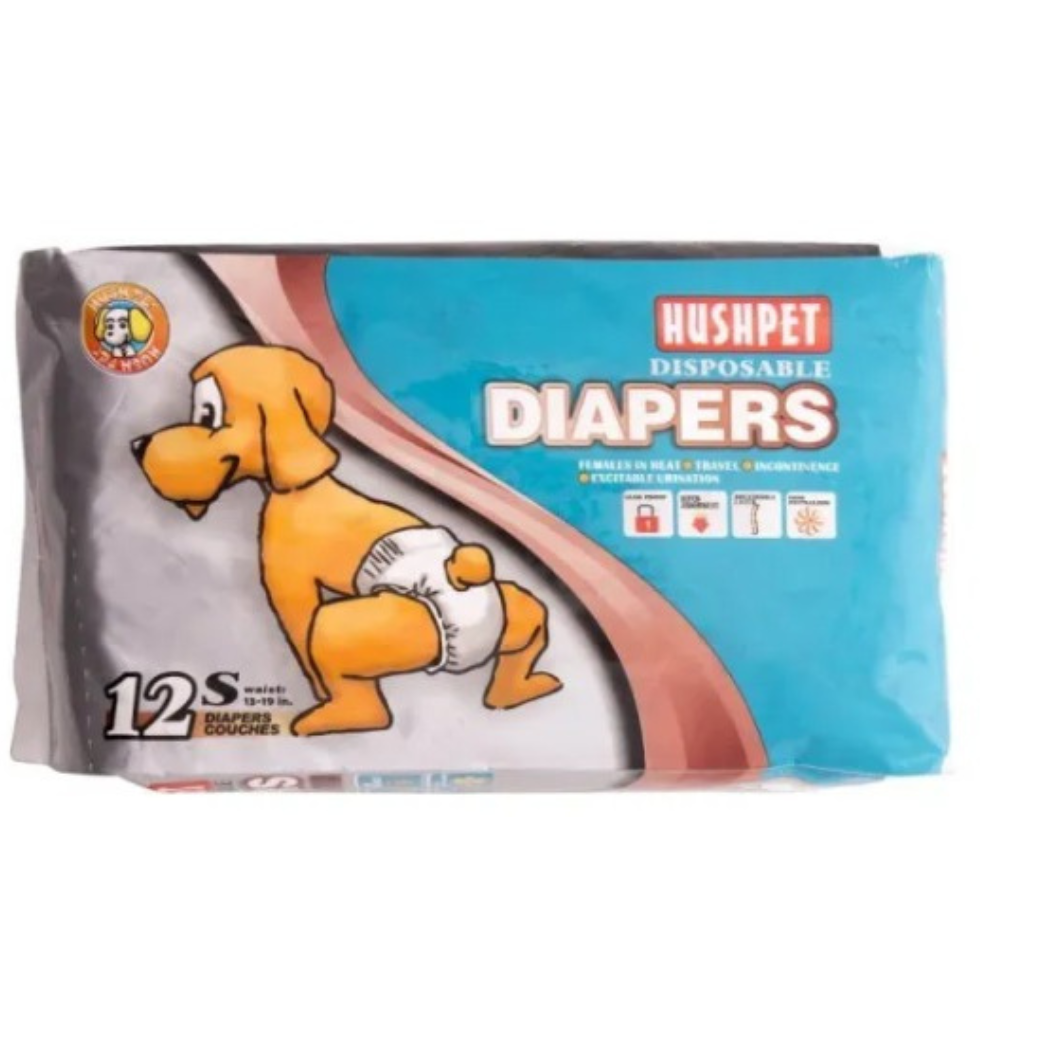 Pañales Desechables Para Mascotas X 12 Unidades Diapers Hushpet Aseo