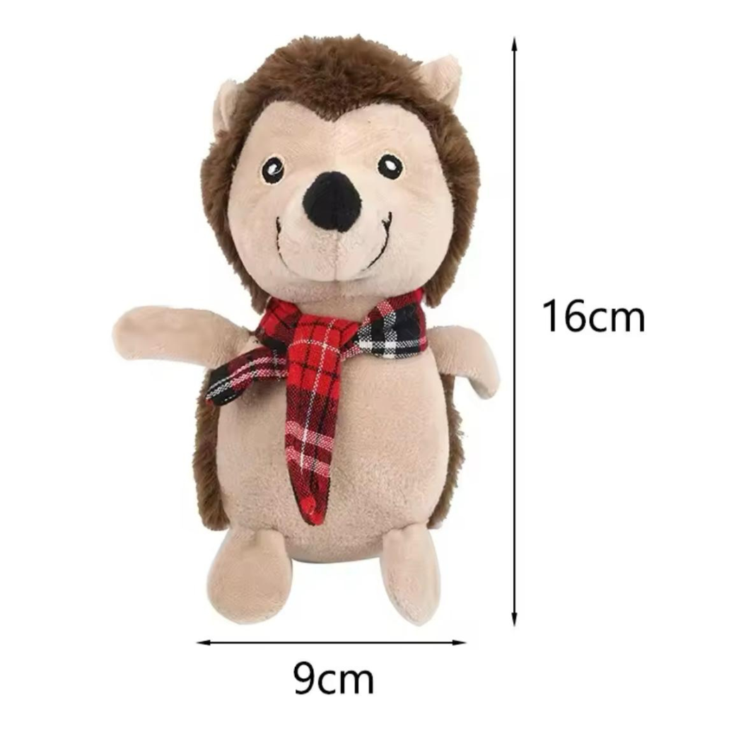 Juguete Peluche Para Perro Con Sonido Erizo 16 Cm