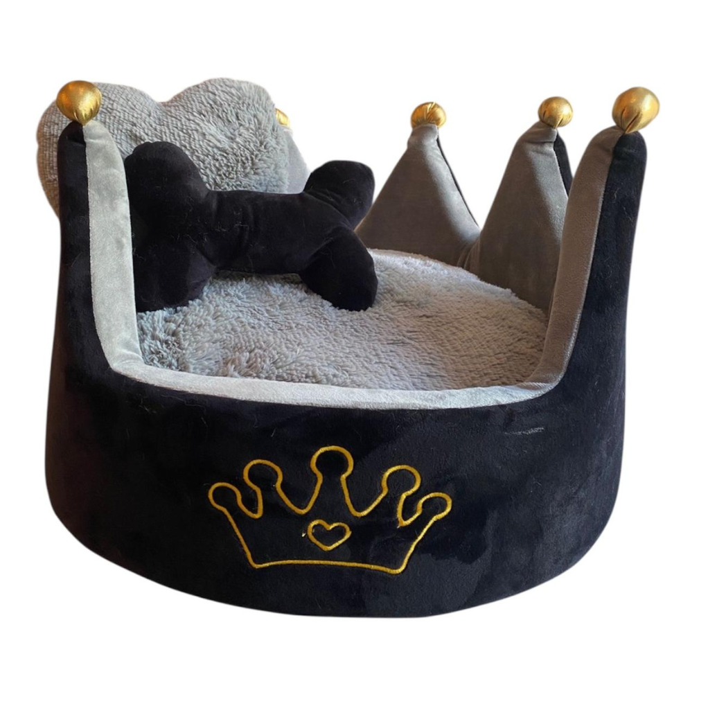 Cama Corona Negro - Gris para Mascotas