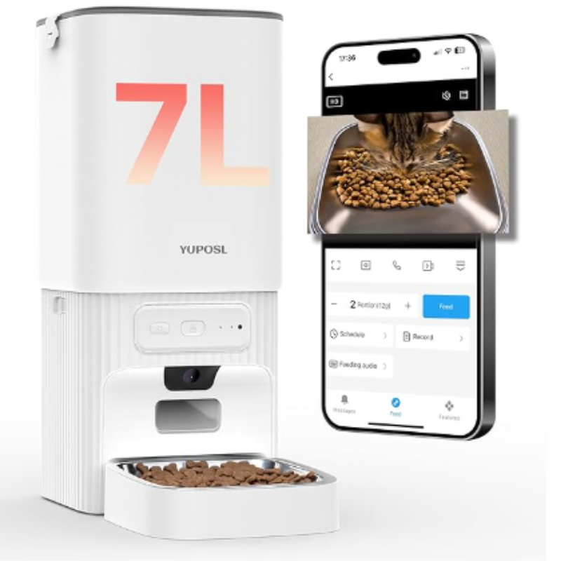 Comedero Automático Dispensador De Concentrado 7 Litros Con Cámara, Grabador De Voz, Funciona Con Aplicación