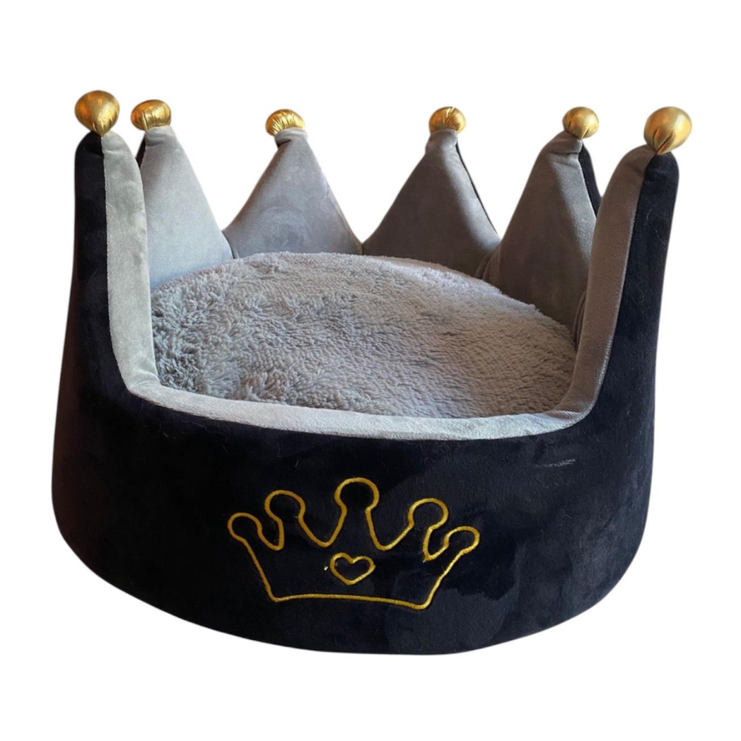 Cama Corona Negro - Gris para Mascotas