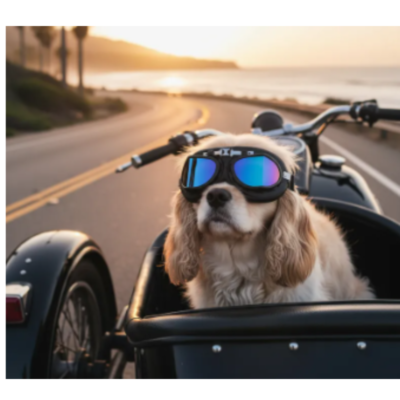 Accesorio Gafas De Motocicleta Para Mascotas Estilo Retro Con Marcos Acolchados