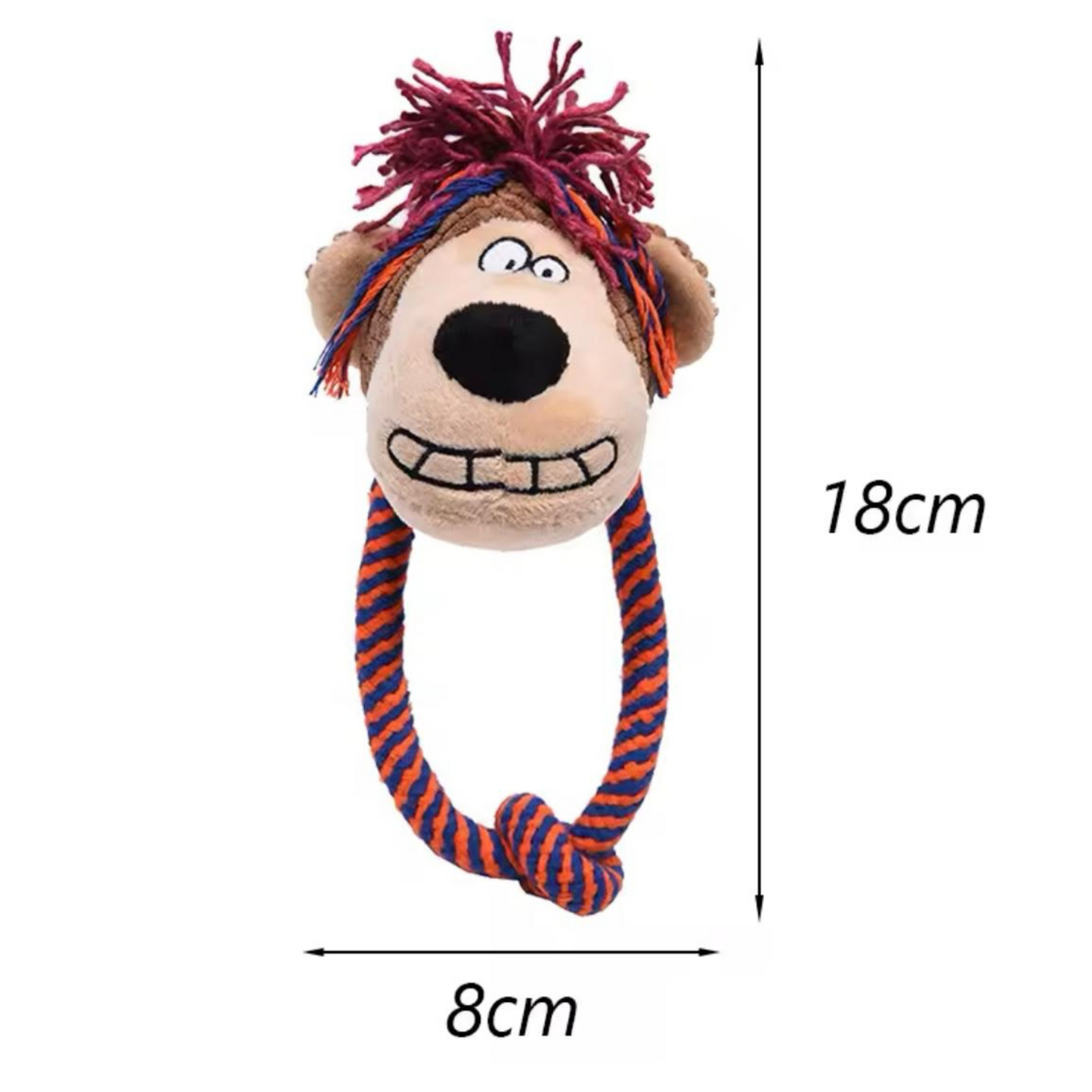 Juguete para Perro Peluche con Lazo Figura de Elefante, Mono o Perro 22 cm