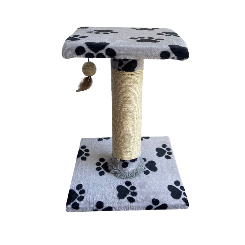 Rascador De Mesa Para Gatos Con Poste De Sisal Y Juguete Colgante 47x35x35