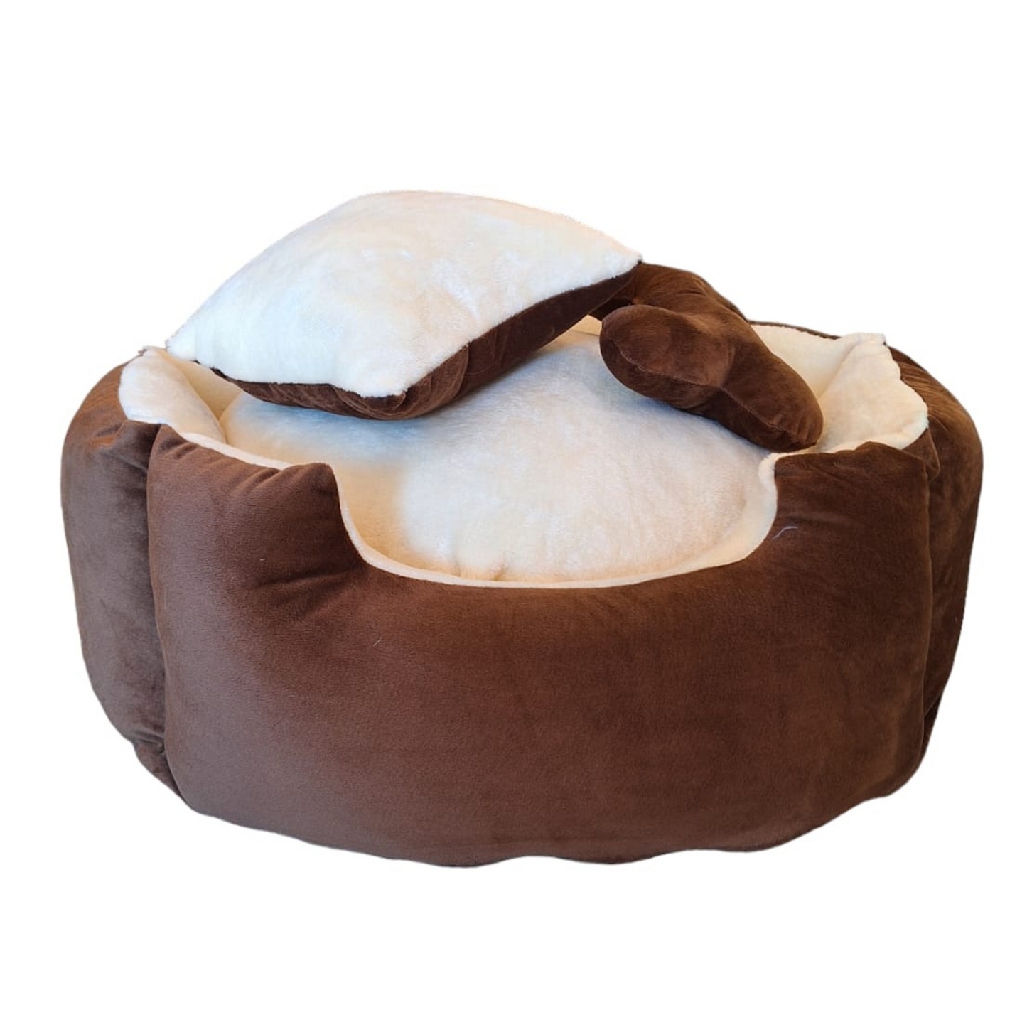 Cama Premium Color Cafe con Beige