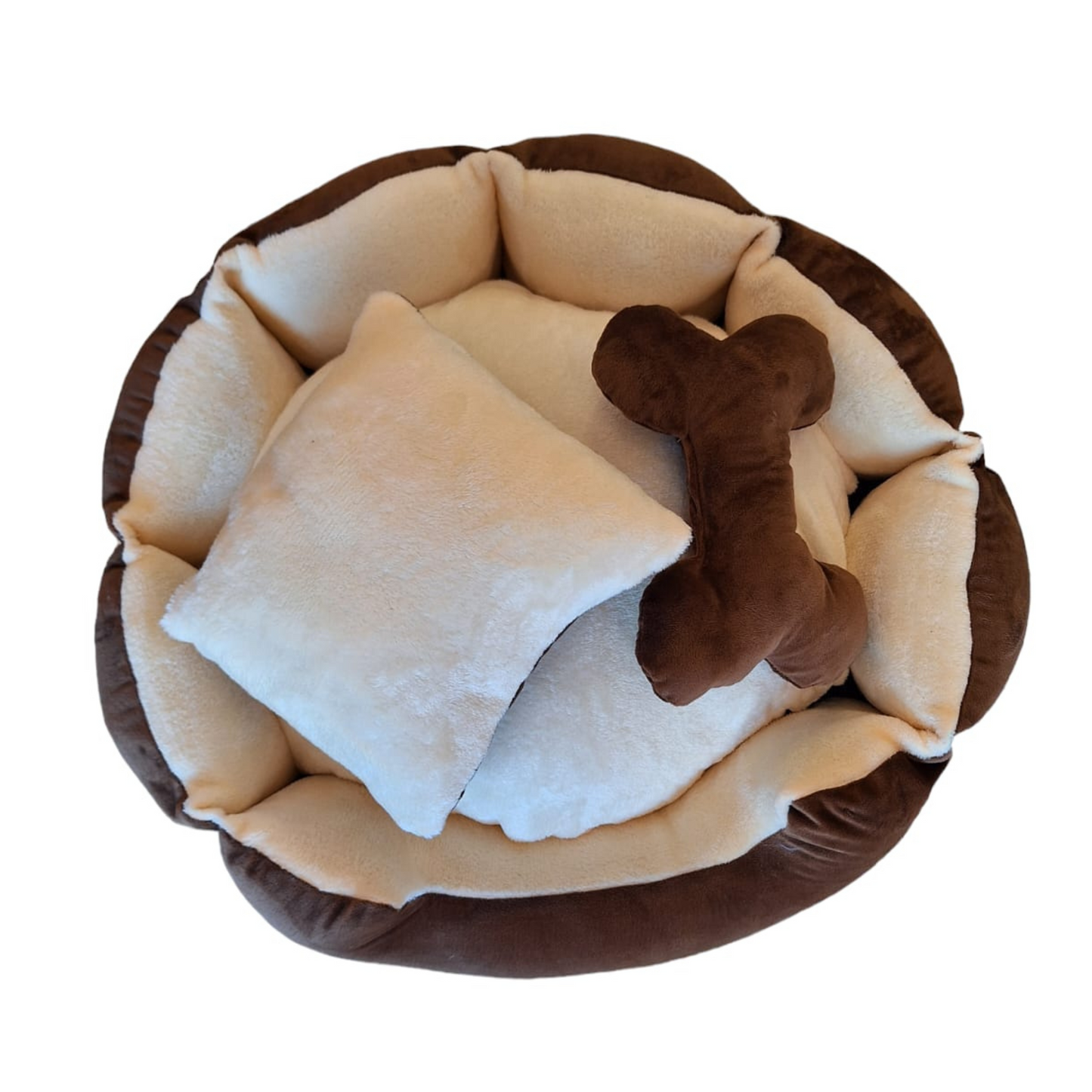 Cama Premium Color Cafe con Beige