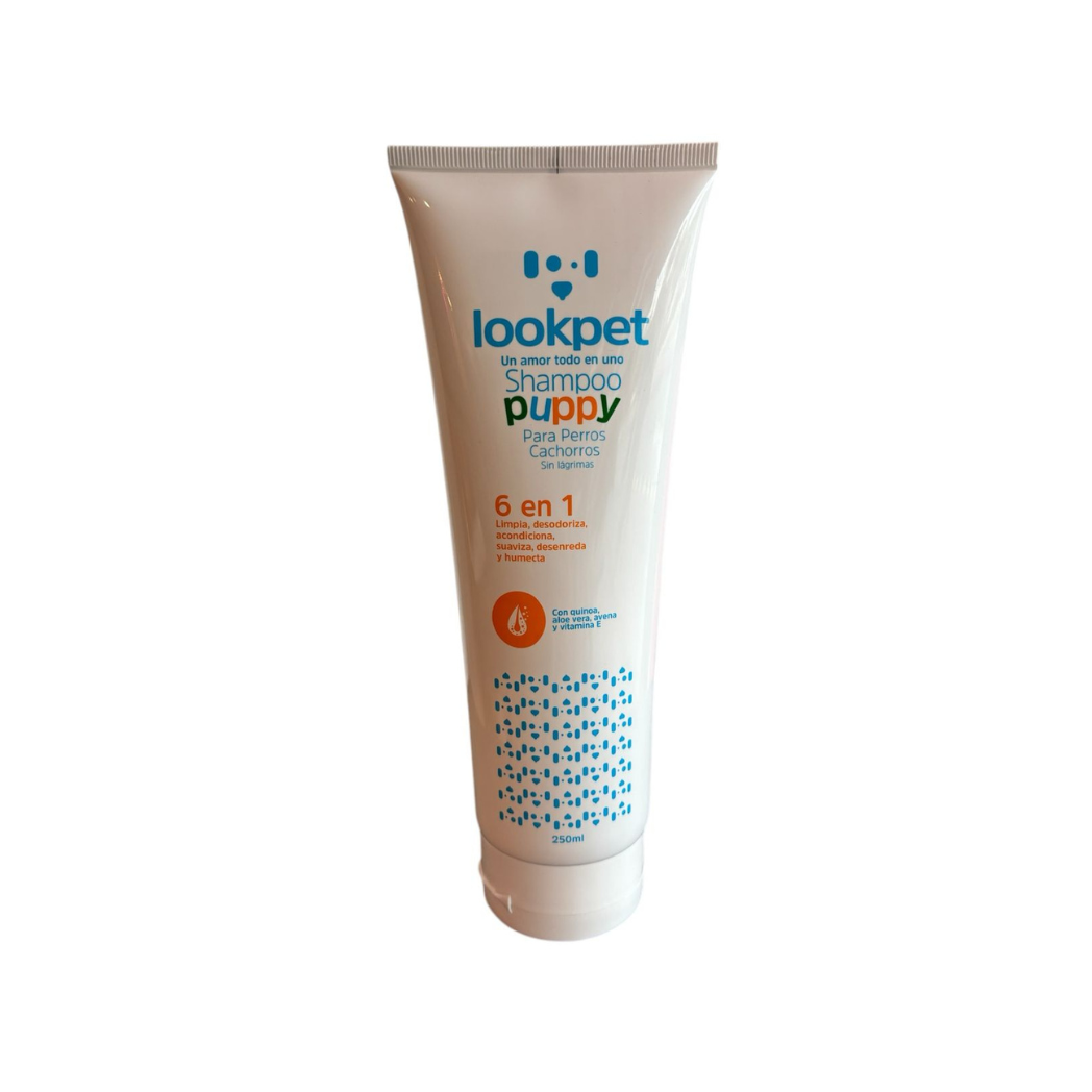 Shampoo Puppy Para Perros Cachorros 6 En 1 Lookpet 250 Ml Aseo