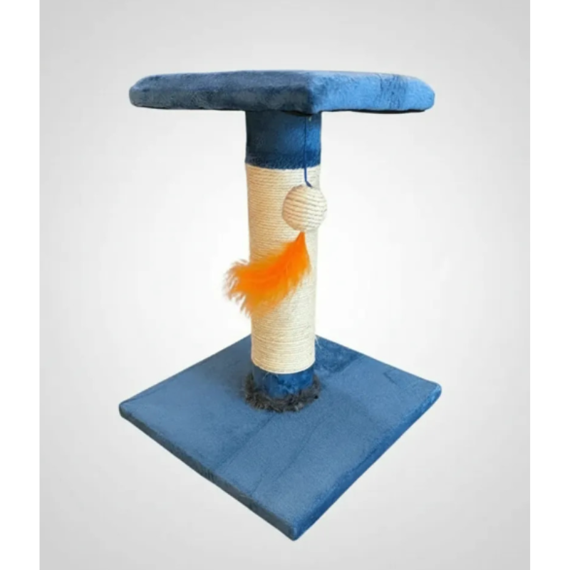 Rascador De Mesa Para Gatos Con Poste De Sisal Y Juguete Colgante 47x35x35