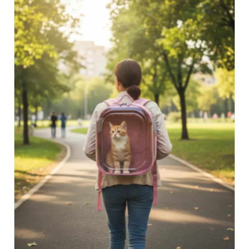 Bolso Morral Transportador Transparente para Mascotas