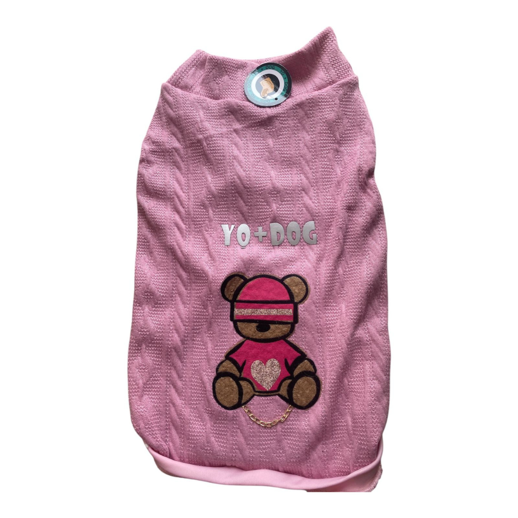 Buzo Para Perrirta Con Estampado Oso Y Accesorio Cadena Ropa