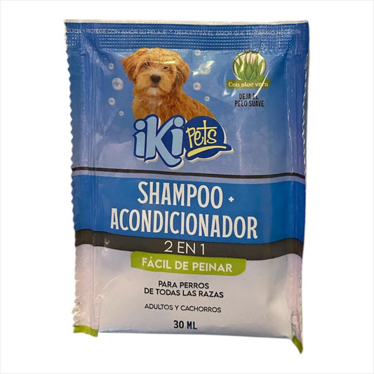 Shampoo Con Acondicionador Sachet Iki Pets 30 Ml Aseo