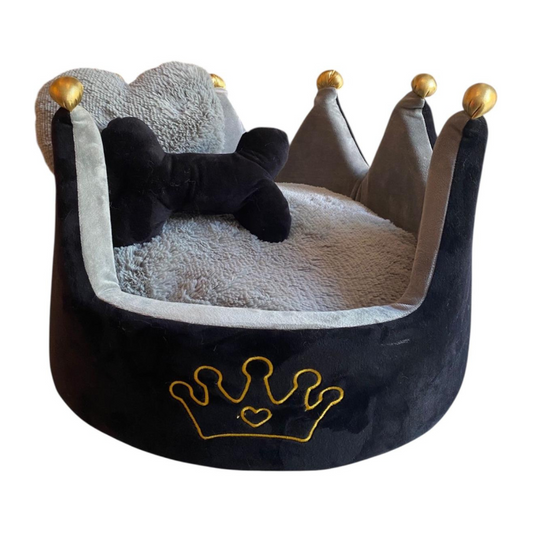 Cama Corona Negro - Gris para Mascotas