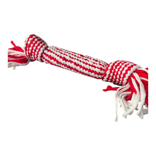 Juguete Para Perro Rasca Encías De Tela Trenzada 37 Cm Largo Con Sonido