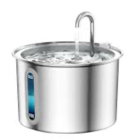 Fuente Bebedero Para Mascotas En Acero Inoxidable 3 Litros Con Luz Led