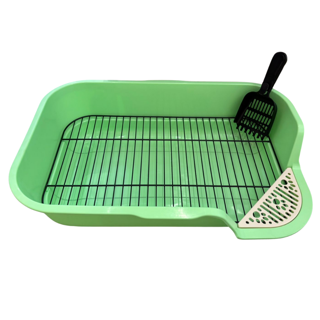 Arenero Grande Para Gatos Con Rejilla En Acero Inoxidable 60x40x15 Cm