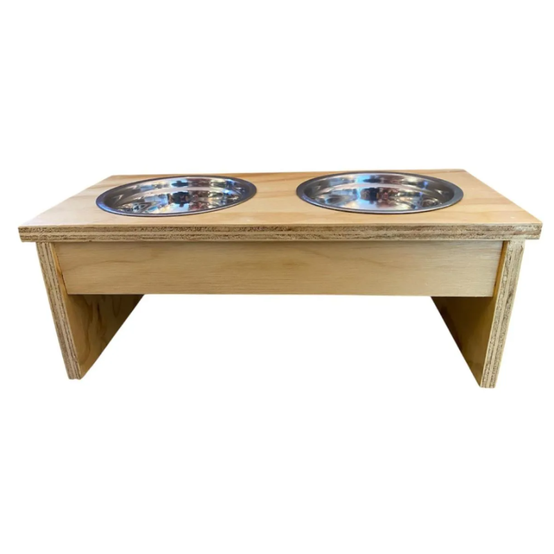 Comedero Bebedero Alto Doble En Tríplex Para Mascotas