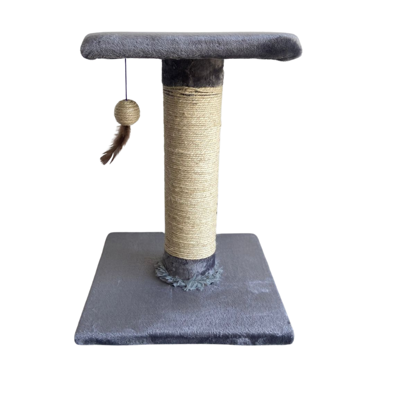 Rascador De Mesa Para Gatos Con Poste De Sisal Y Juguete Colgante 47x35x35