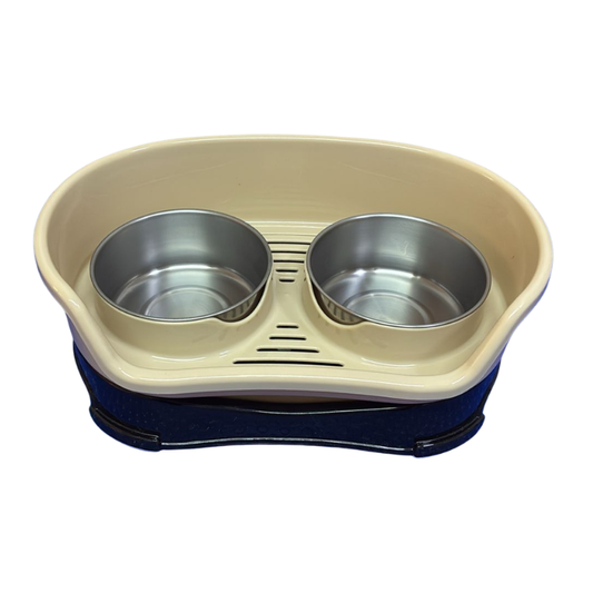 Comedero Bebedero Alto Doble Para Mascotas Con Base Anti Hormigas