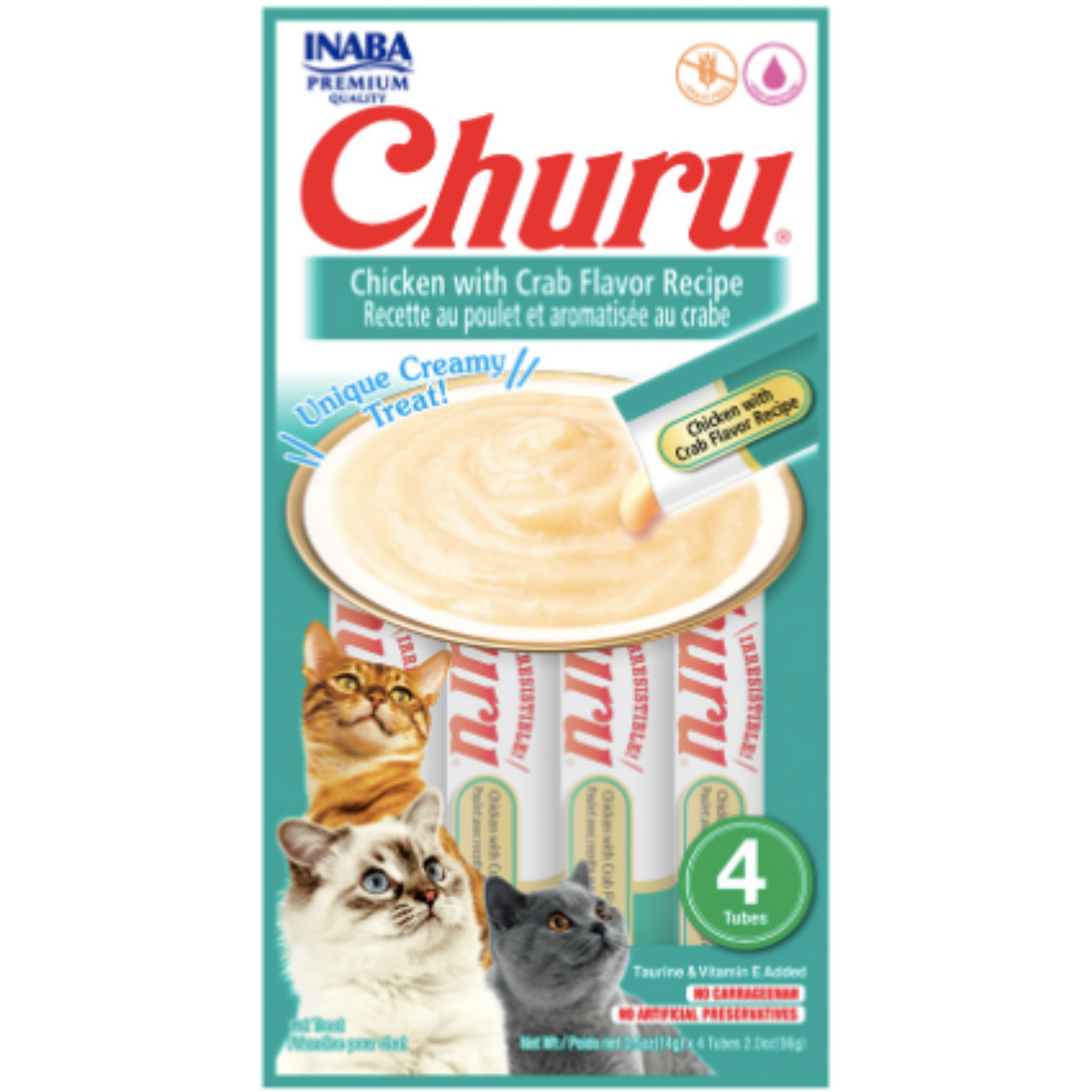 Snack para Gato Churu Sabor  Pollo Y Cangrejo (chicken With Crab Flavor)  X 4 Unidades