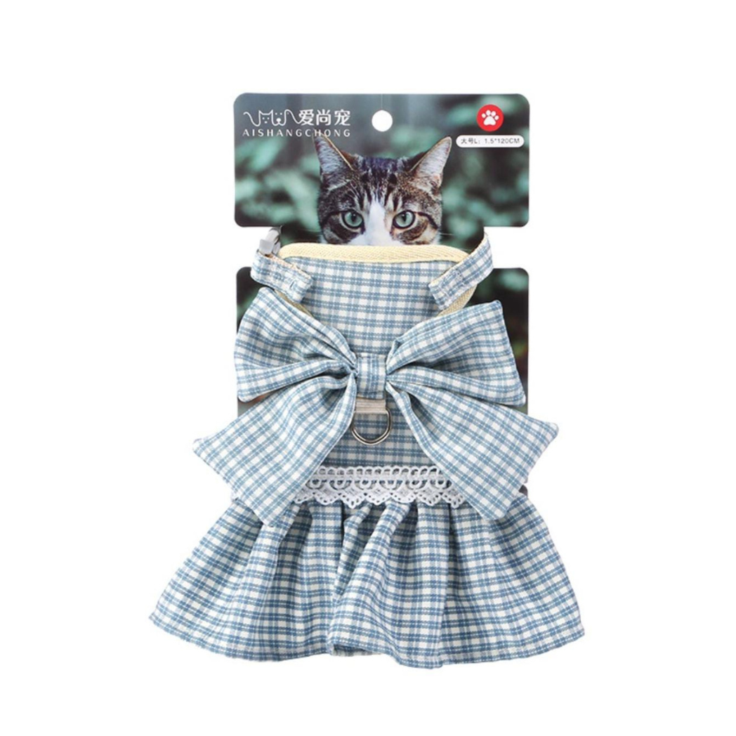Arnés Pechera Con Vestido Para Gatos Y Perros Pequeños Con Traílla