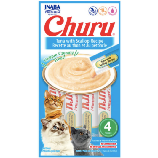 Snack para Gato Churu Sabor Atún Con Vieira (tuna With Scallop Recipe) X 4 Unidades