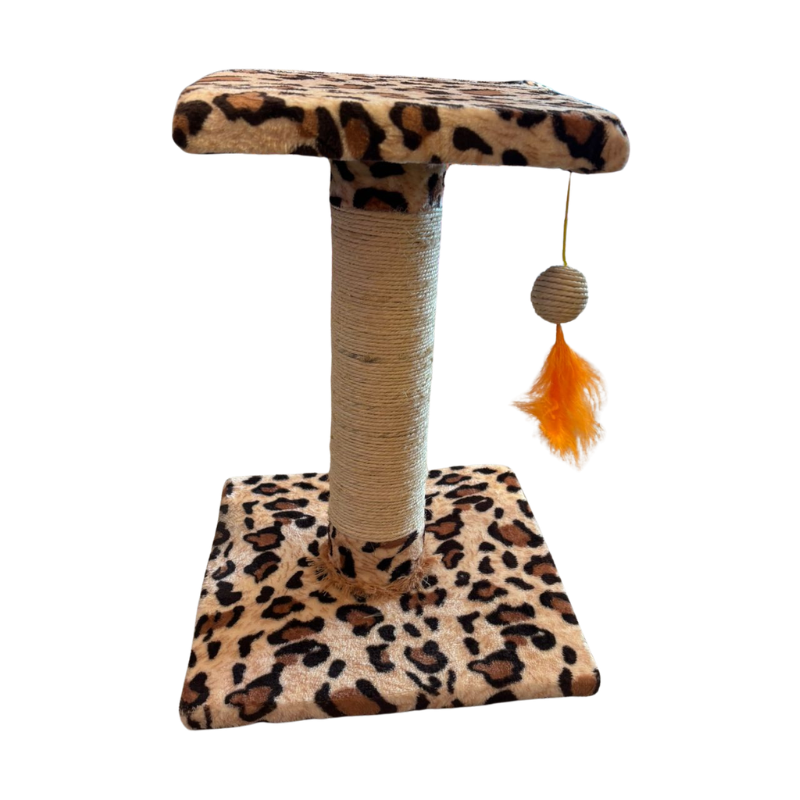 Rascador De Mesa Para Gatos Con Poste De Sisal Y Juguete Colgante 47x35x35