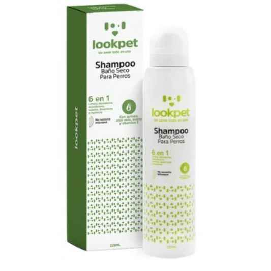 Shampoo Baño Seco 6 En 1 Lookpet Para Perros 220 Ml Aseo