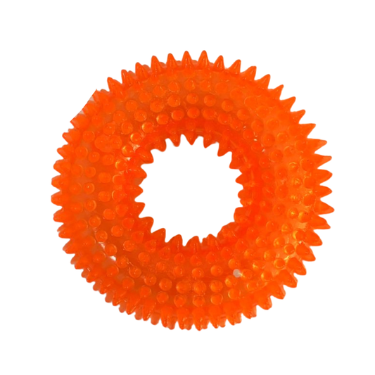 Rasca Encías Para Perro En Forma De Aro 10 Cm Con Sonido Colores Surtidos