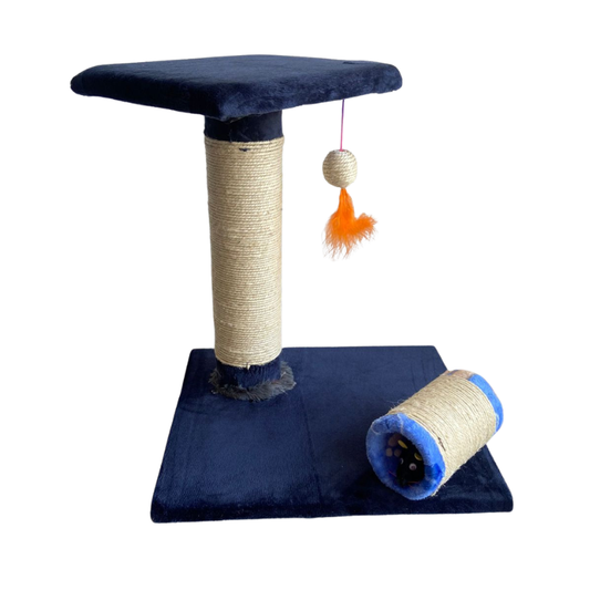 Rascador De Mesa Para Gatos Con Poste Y Cilindro De Sisal 46x31x36 Cm