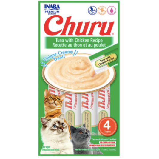 Snack para Gato Churu Sabor Atún Y Pollo (tuna With Chicken Recipe) X 4 Unidades