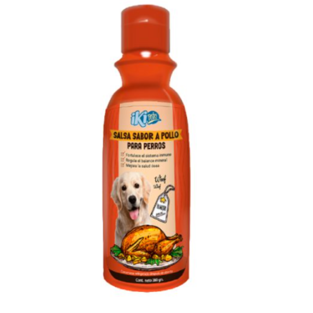 Snack Salsa Para Perros Con Sabor A Pollo 280 ml Iki Pets