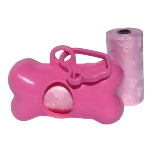 Hueso Porta Bolsas Para Mascotas Con Dos Rollos De Bolsas Aseo