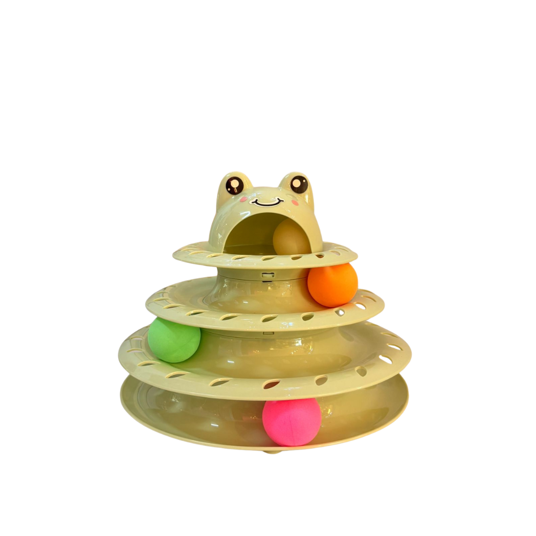Juguete Interactivo para Gato de 4 Niveles con Pelotas Giratorias