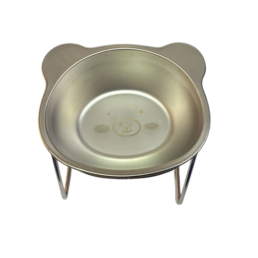 Comedero/bebedero Alto Para Gatos En Acero Inoxidable 11 Cm