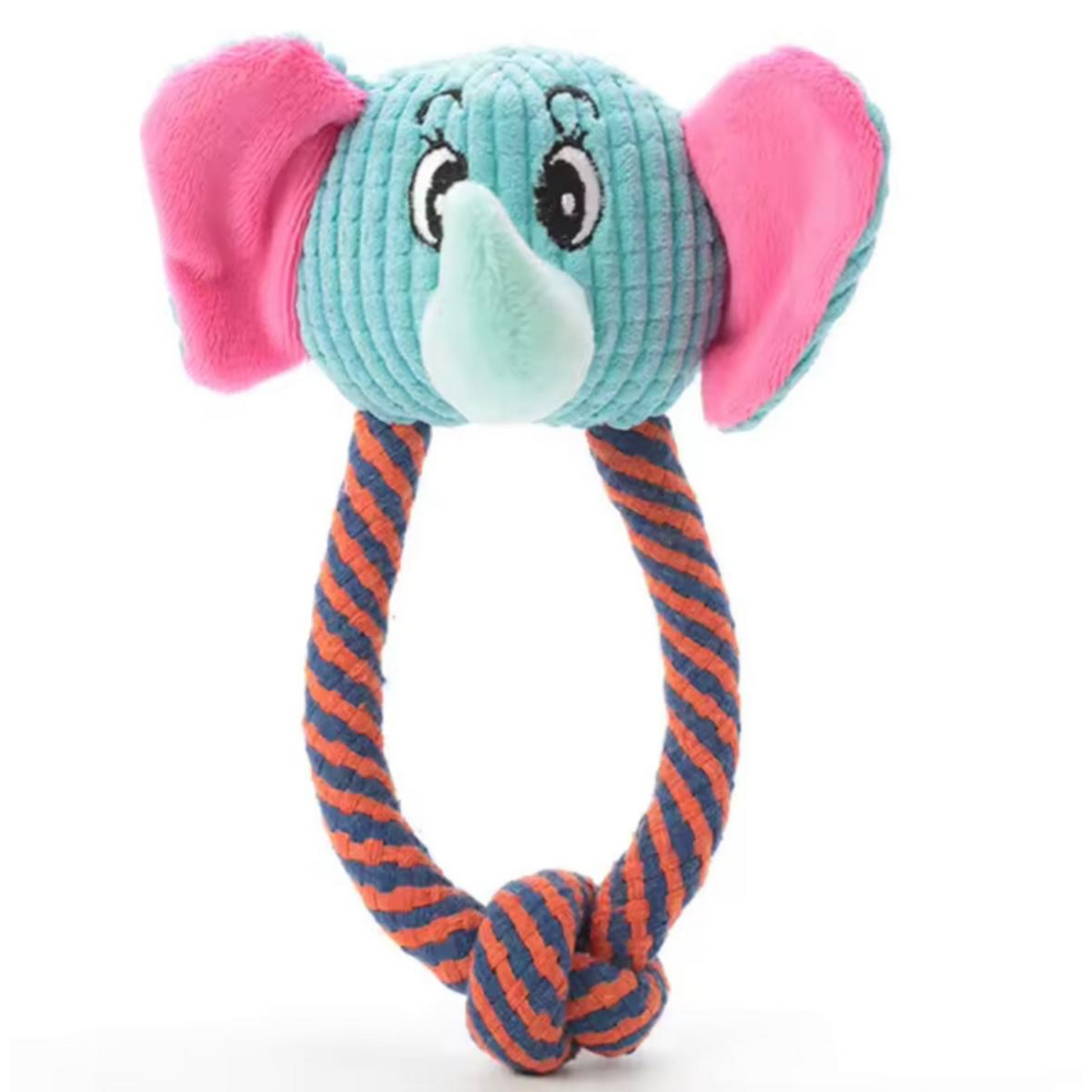 Juguete para Perro Peluche con Lazo Figura de Elefante, Mono o Perro 22 cm