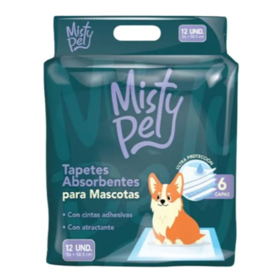 Tapete Absorbente Para Mascotas Misty Pet X 12 Unidades