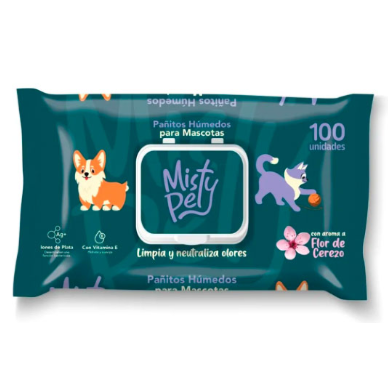 Pañitos Húmedos Misty Pets X 100 Unidades Aseo