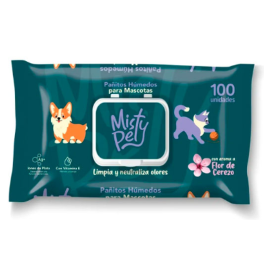 Pañitos Húmedos Misty Pets X 100 Unidades Aseo