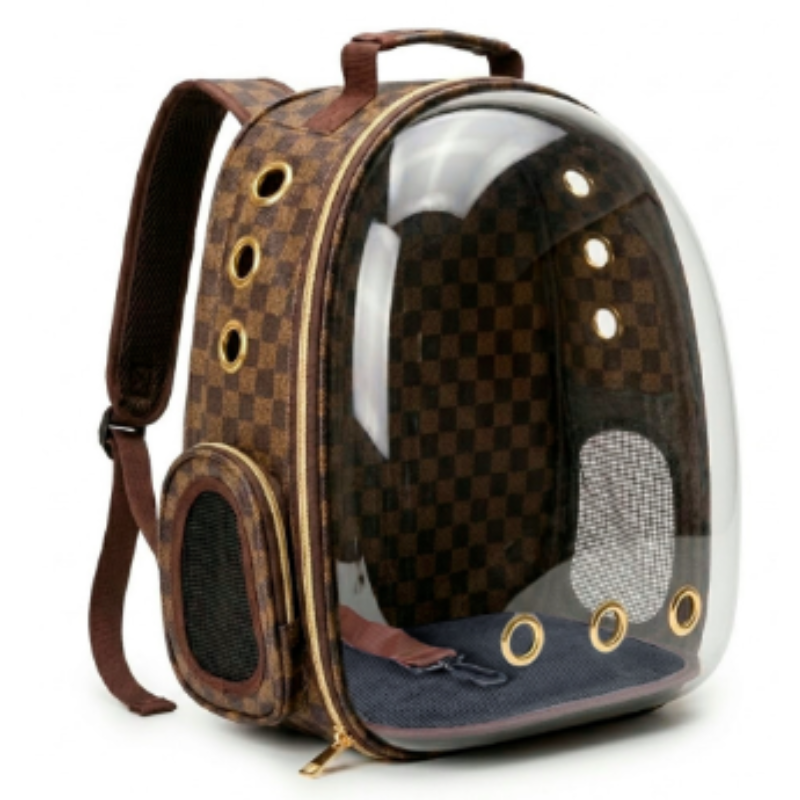 Morral Transportador De Lujo Para Mascotas – Diseño A Cuadros
