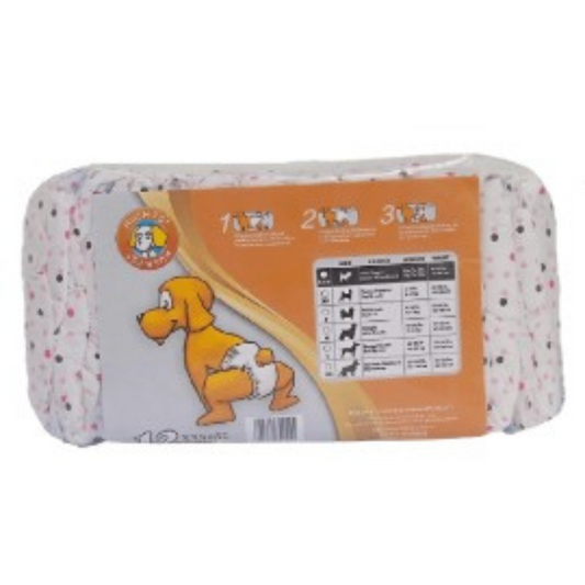 Pañales Desechables Para Mascotas X 12 Unidades Diapers Hushpet Aseo