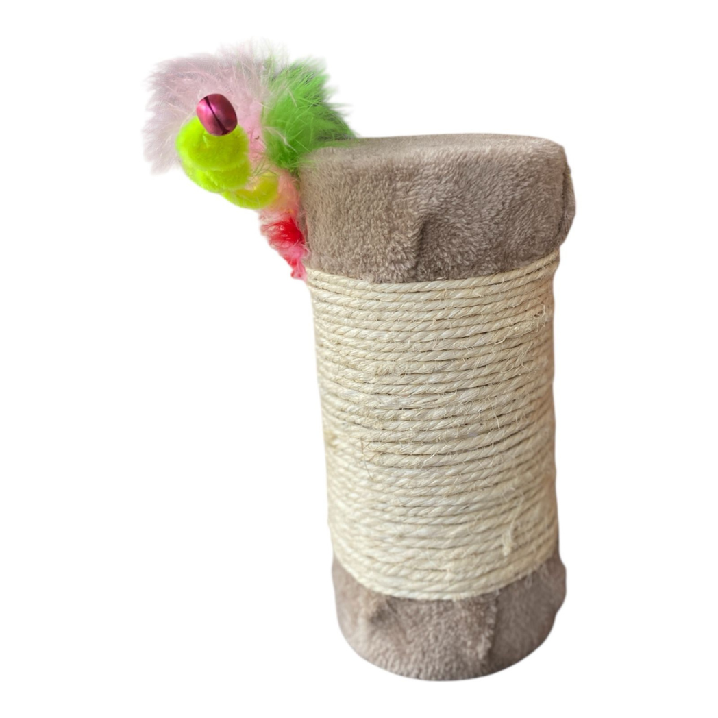 Juguete para Gato Rascador Con Plumas, Limpiapipas Y Cascabel 21 Cm