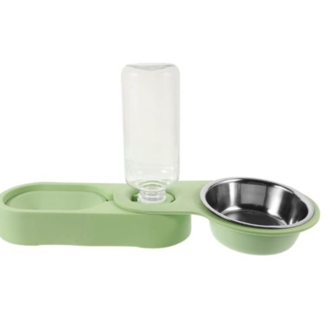 Comedero Doble Con Dispensador De Agua Para Gatos Y Perros Pequeños