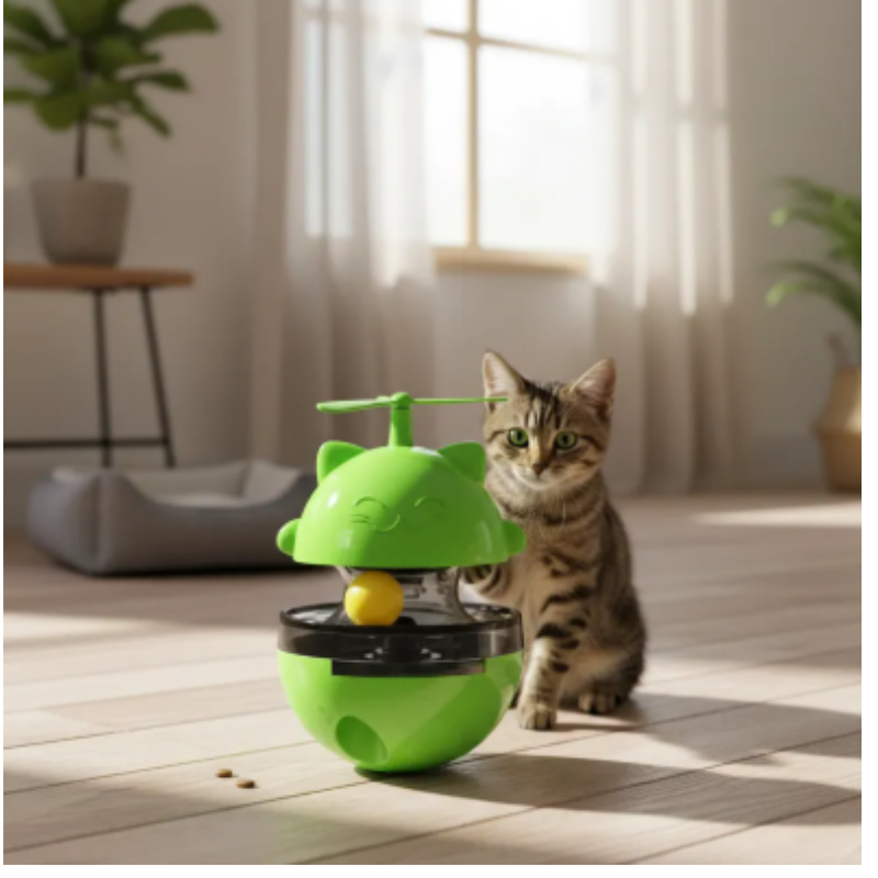 Juguete Para Gato Interactivo Porta Premio Con Pelota Y Hélice