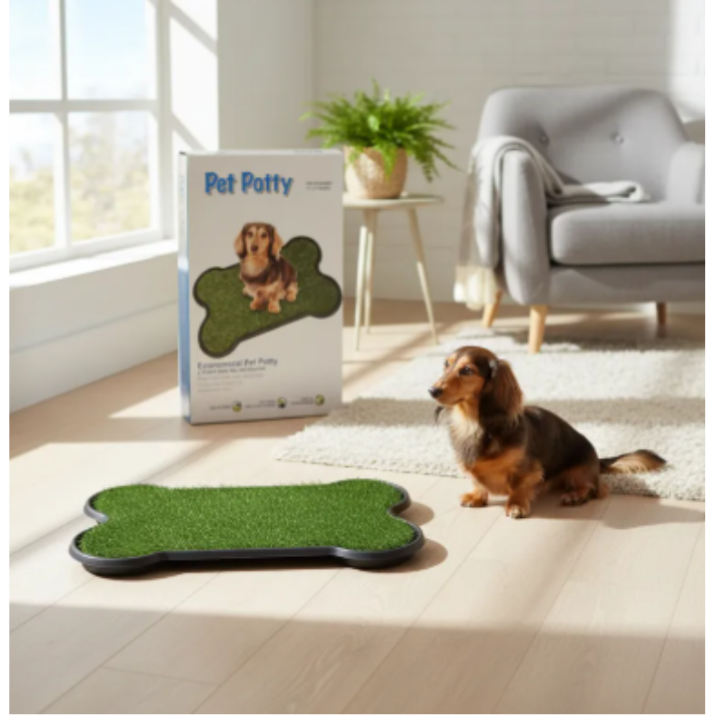 Sanitario Canino Pet Potty Tamaño Grande Con Grama Sintética Reforzada 68 X 40 Cm Aseo