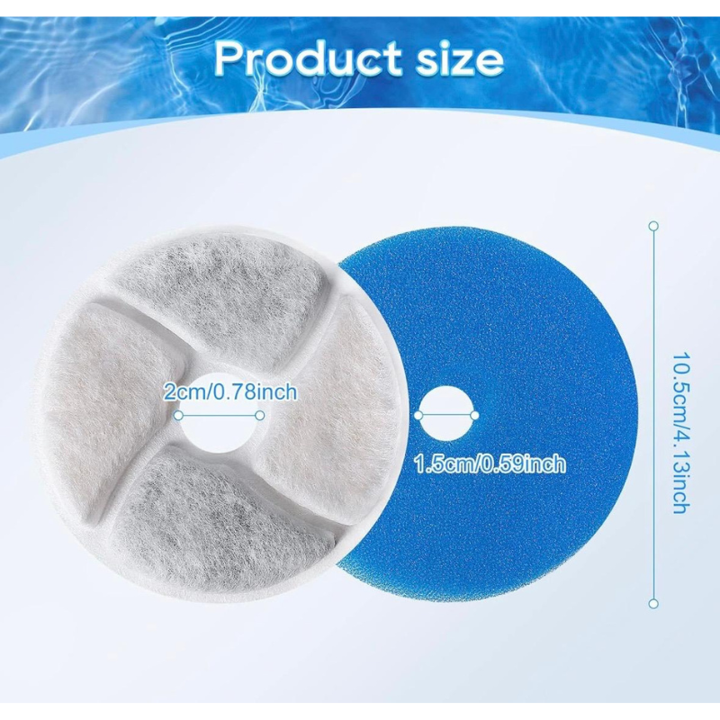 Filtro Redondo Para Fuente De Agua Para Mascotas 10.5 Cm De Diámetro
